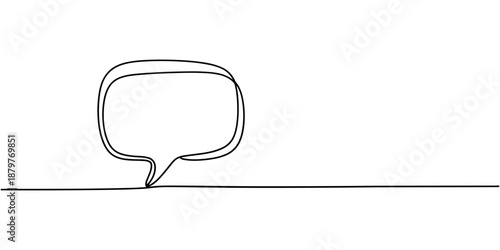 Speech bubble continuous one line art drawing dual conversation dialogue speech bubble vector illustration, Two speech bubble continuous one line art, Speech bubble continuous one line art drawing