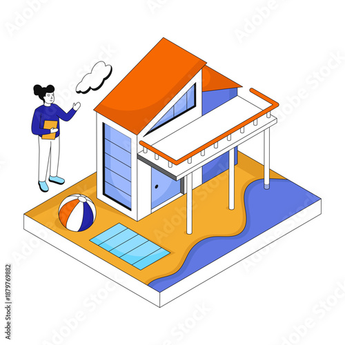 Perfect design illustration of beach house 
