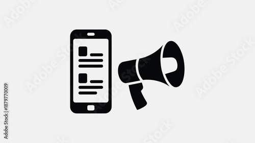 Mobile marketing and communication: spreading messages through digital devices and social media platforms Vector