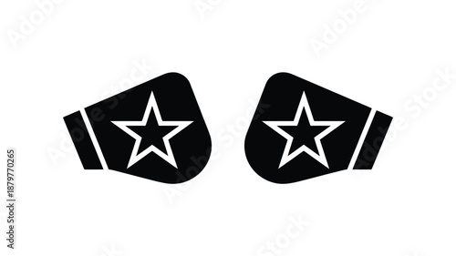 Stylish black armbands featuring a prominent white star emblem, isolated on a clean white background Vector
