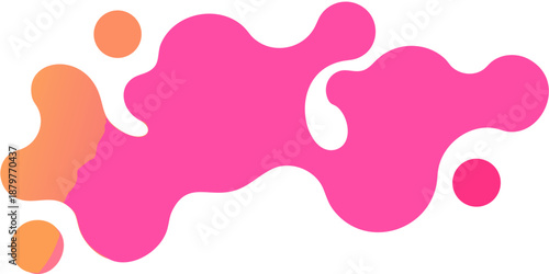 Abstract fluid shapes in pink and orange hues against a black background