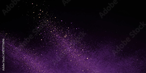 Abstract dark blue cosmic background with glowing stars and particles