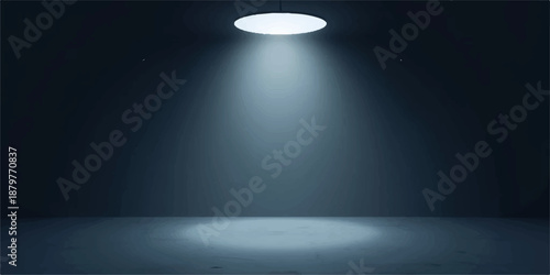 Spotlight on an empty stage in a gallery space