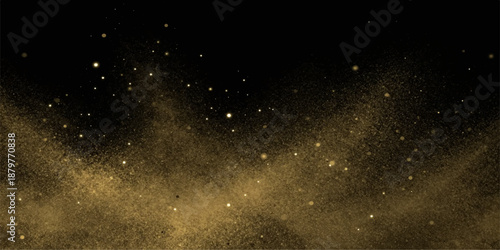 Water drops on black background with cosmic starry galaxy glow