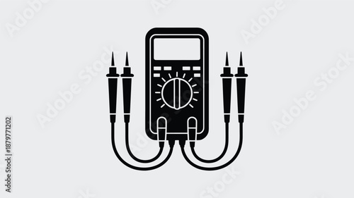 Digital multimeter and test probes for precise electrical measurement and diagnosis Vector