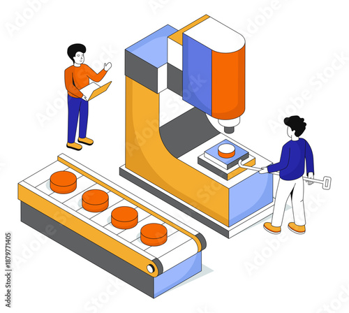 A beautiful design illustration of metallurgical molten furnace 