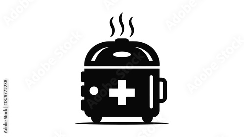 Health care steam pot icon representing sterile and therapeutic processes Vector