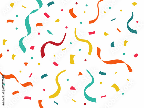 Colorful confetti falling on a white background a festive and cheerful scene
