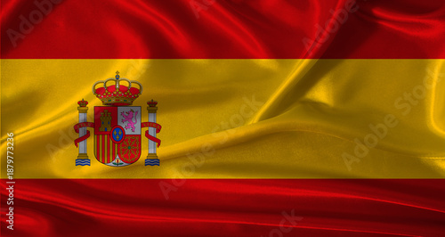 Wallpaper Mural National flag of Spain with cloth texture. Spain flag with realistic texture background Torontodigital.ca