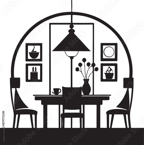 vector illustration of a dining room