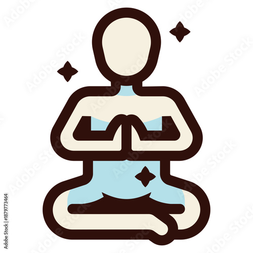 meditation pose glyph icon illustration