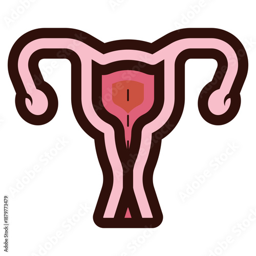 female uterus organ glyph icon illustration