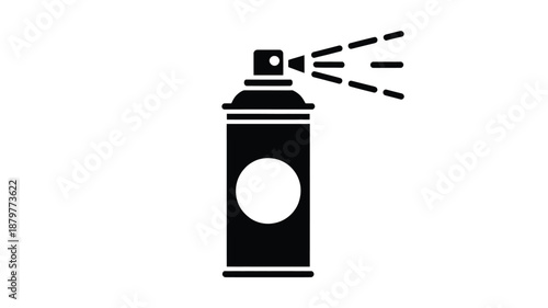 Spray can dispensing a fine mist, perfect for painting, cleaning, or various applications Vector