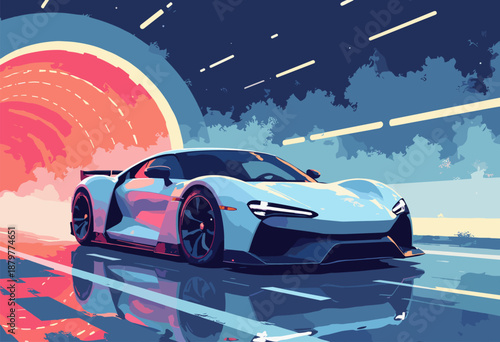 wind tunnel test futuristic aerodynamic car Aerodynamics Flat