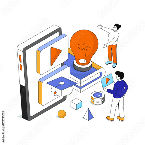 Premium design icon of educational video