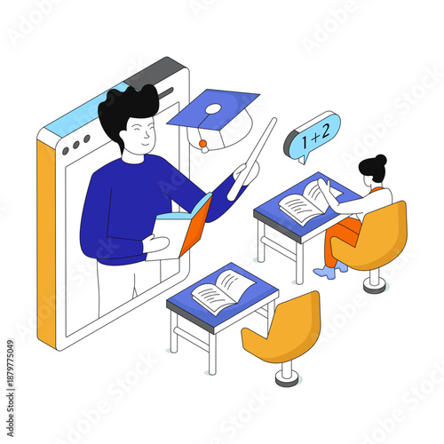 Modern design icon of online lecture 