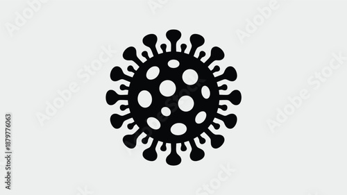 Iconic representation of a virus, resembling the coronavirus, on a light background Vector