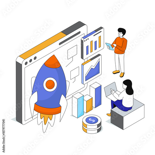 Editable design illustration of business startup 