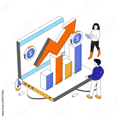 An eye catching design illustration of financial growth 