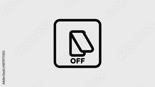 Off toggle switch icon in a rounded square for user interface design element Vector