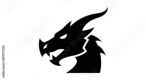 vector illustration of a black dragon