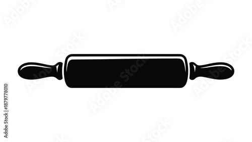 Classic baking tool: a versatile rolling pin silhouette for culinary and kitchen designs Vector