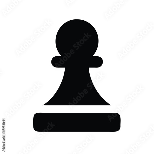 Black chess pawn silhouette on white background vector illustration