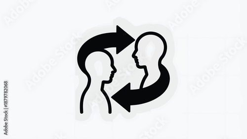 Representing the dynamic flow of ideas and understanding in a two-way communication process Vector