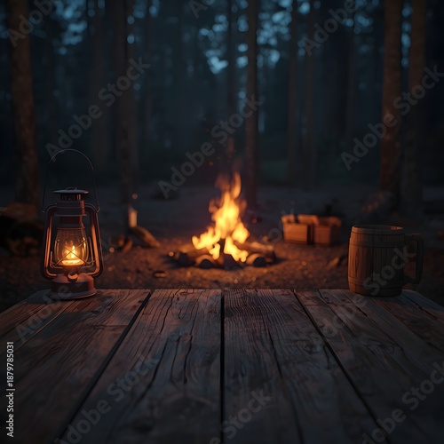Campfire Forest Evening Frame