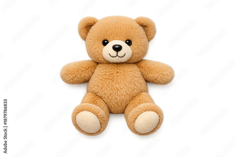 Obraz premium Cute fluffy teddy bear illustration for children's room decor and gift ideas