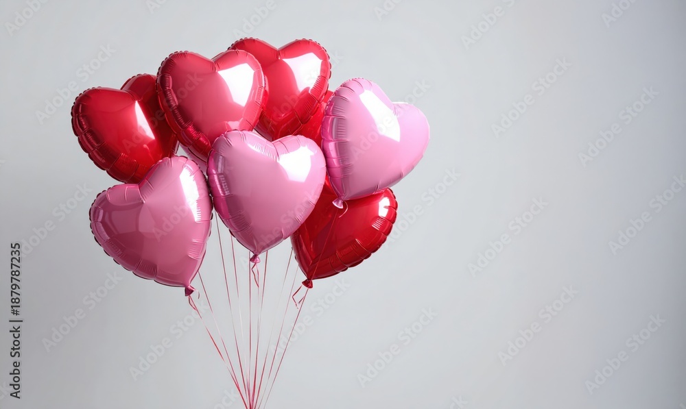 Naklejka premium ハートの風船束