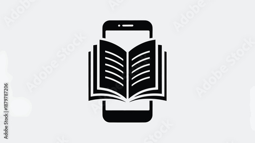 Reading digital books on a smartphone: e-learning and mobile education concept Vector