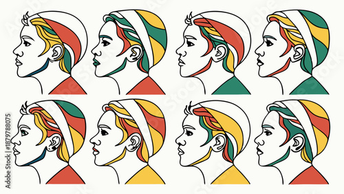 Vibrant Pop Art Profile Illustrations Set for Character Design and Branding Identity Graphics Youth Culture Web Assets