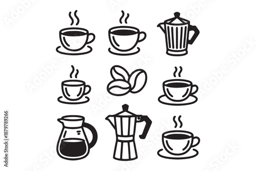 Hand-Drawn Coffee Brewing Icons Collection