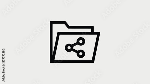 Shared folder icon for file collaboration and distribution of digital documents Vector