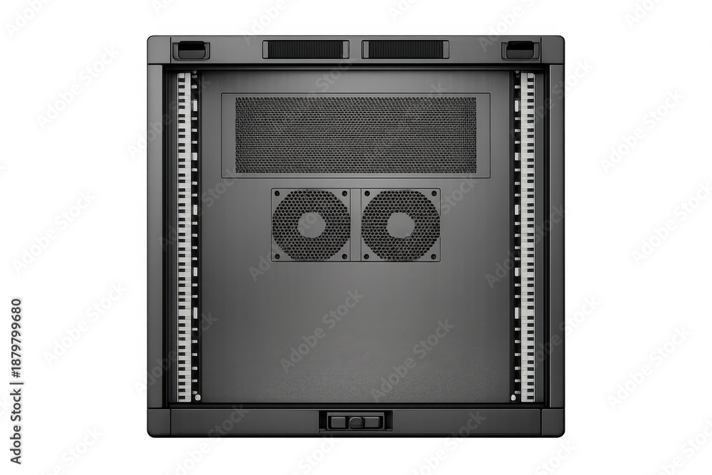 Fototapeta premium Isolated server rack for data center network solutions design