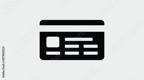 Generic identification card icon representing data, membership, or financial instruments Vector