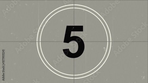 10 second old film leader countdown with dust and scratches 4k