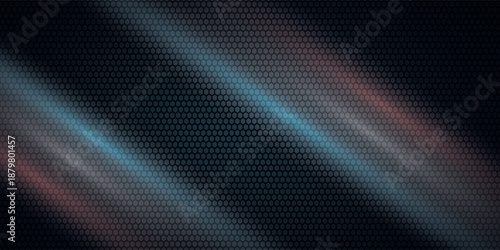 Futuristic dark carbon fiber background with glowing blue and red neon light lines. Abstract high-tech gaming wallpaper for e-sports or stream overlays