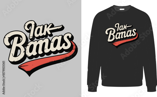 Jak banas logo design on black sweatshirt
