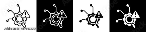 Root Cause Icon Set In Black And White Filled Style Collection