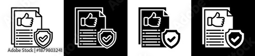 Reliability Report Icon Set In Black And White Filled Style Collection