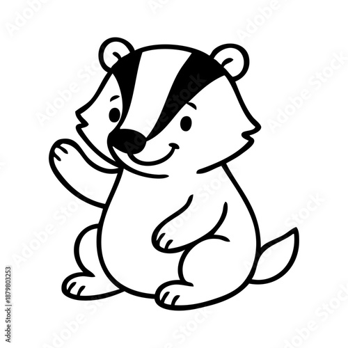 Dibujo sencillo con líneas de tejón simpático