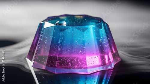 Wallpaper Mural Abstract geometric object with vibrant colors and reflection in studio setting Torontodigital.ca