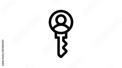 User access key icon representing secure login and personal account authentication Vector