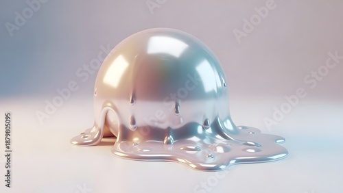 Wallpaper Mural Abstract rendering of a melting sphere in shades of pearlescent colors Torontodigital.ca