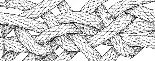 Hand Drawn Braided Rope Weave Pattern Background Illustration