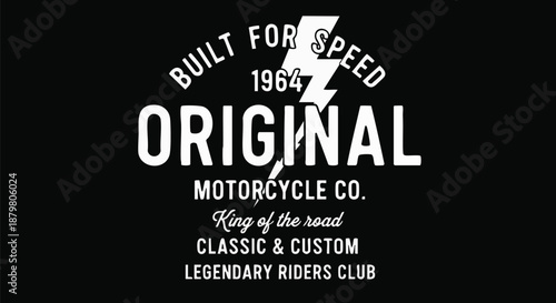 Vintage Style Original Motorcycle Co. Logo for Classic and Custom Bikes.