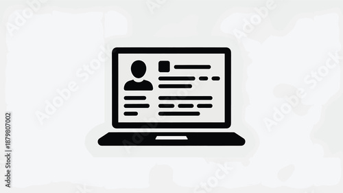 Online user profile displayed on a laptop screen icon for digital identity Vector
