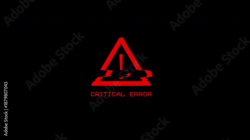 animated critical error with distortion effect 